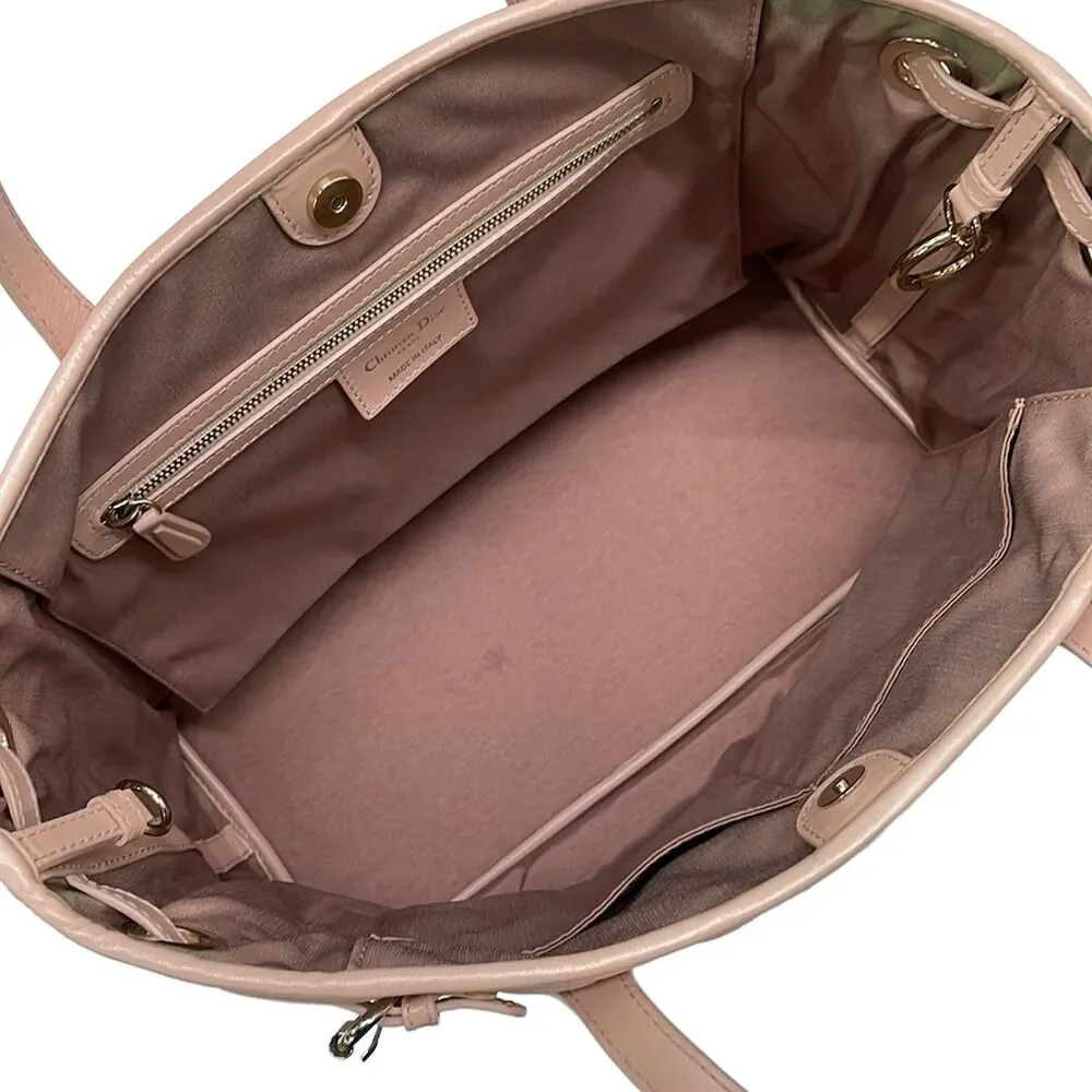 Christian Dior Panarea Tote Bag Coated Canvas Leather